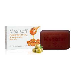 Maxisoft Almond Olive Honey Natural Handcrafted Bathing Bar (75 gm)