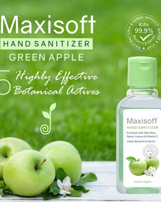 Maxisoft Hand Sanitizer Green Apple 60 ml New Bottle-4