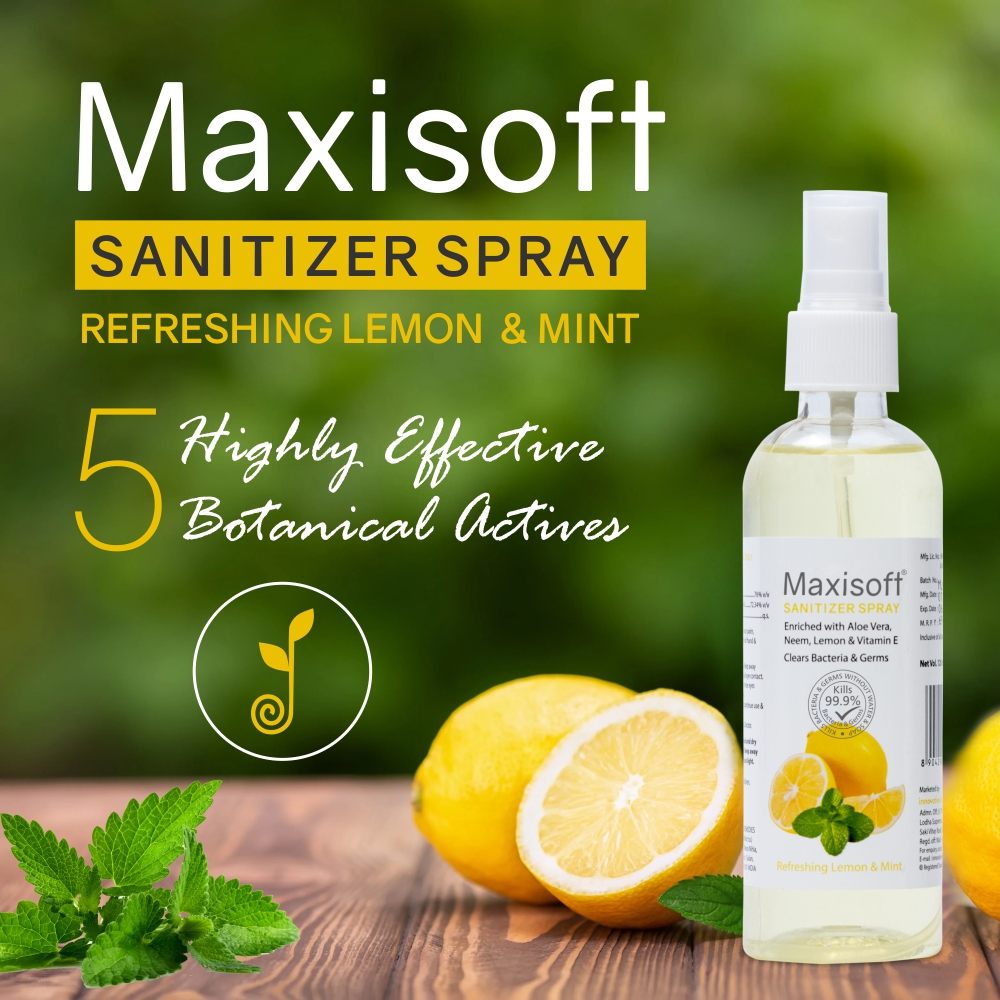 Maxisoft Hand Sanitizer Spray Refreshing Lemon & Mint (120 ml)