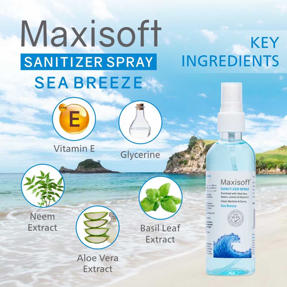 Maxisoft Hand Sanitizer Spray Sea Breeze (120ml)