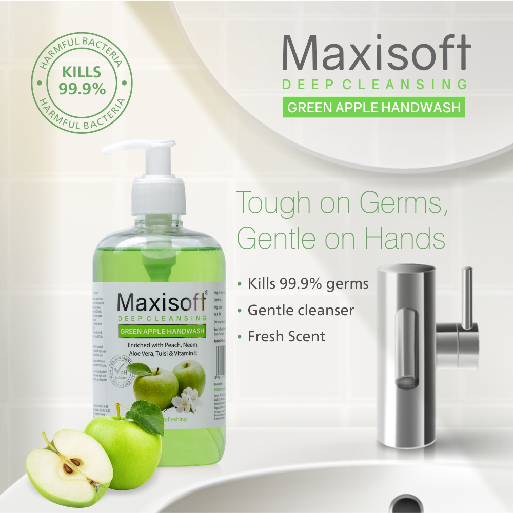 Maxisoft Natural Green Apple Deep Cleansing Hand Wash (500 ml)
