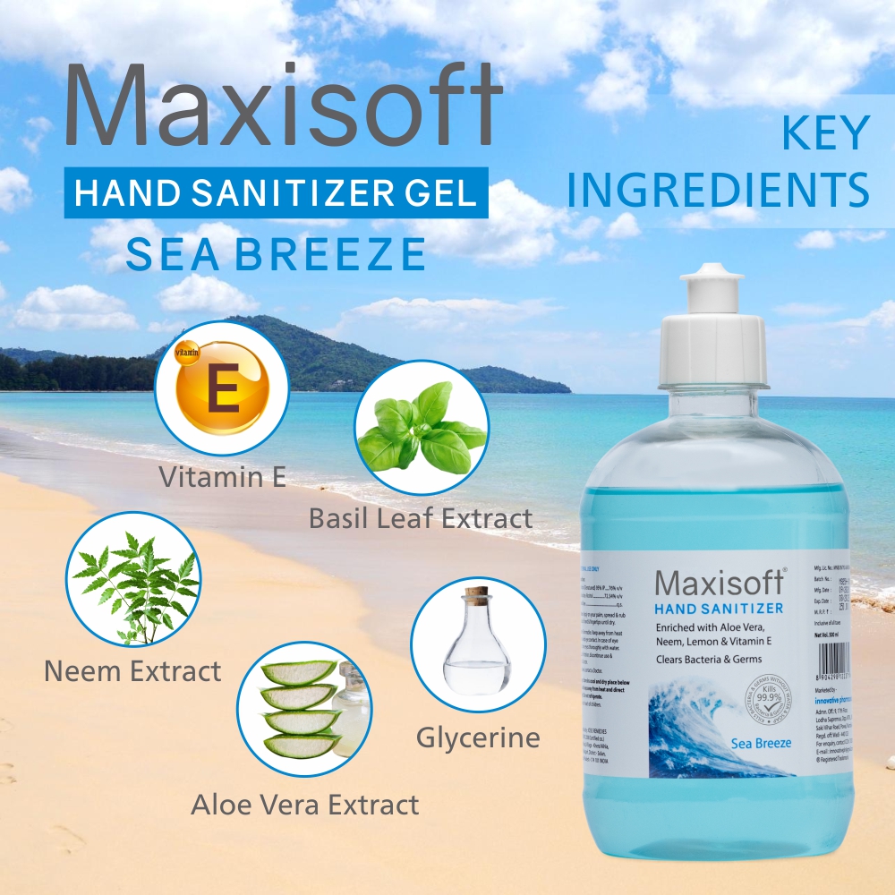 Maxisoft Hand Sanitizer Gel Sea Breeze (500 ml)