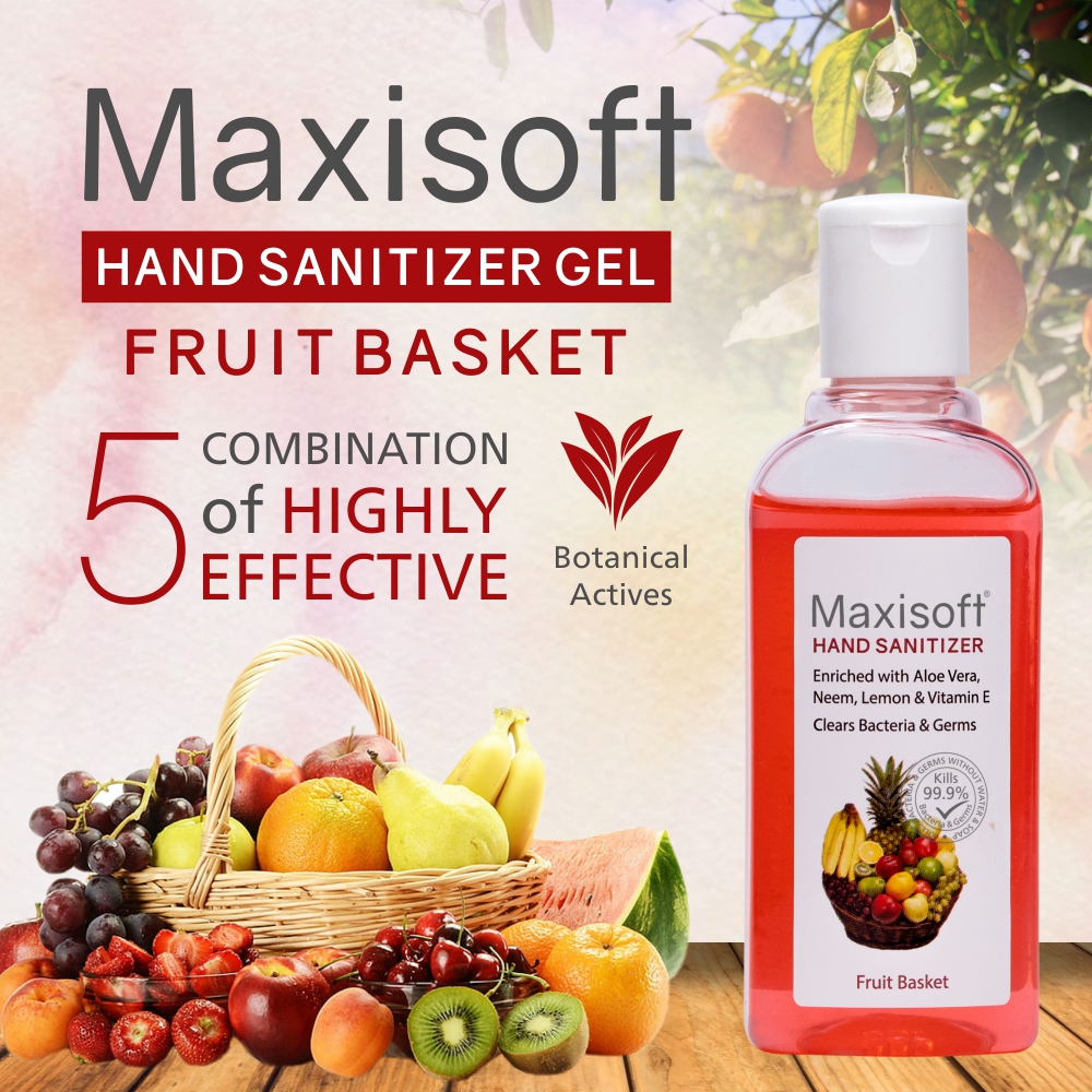 Maxisoft Hand Sanitizer Gel Fruit Basket (100 ml)
