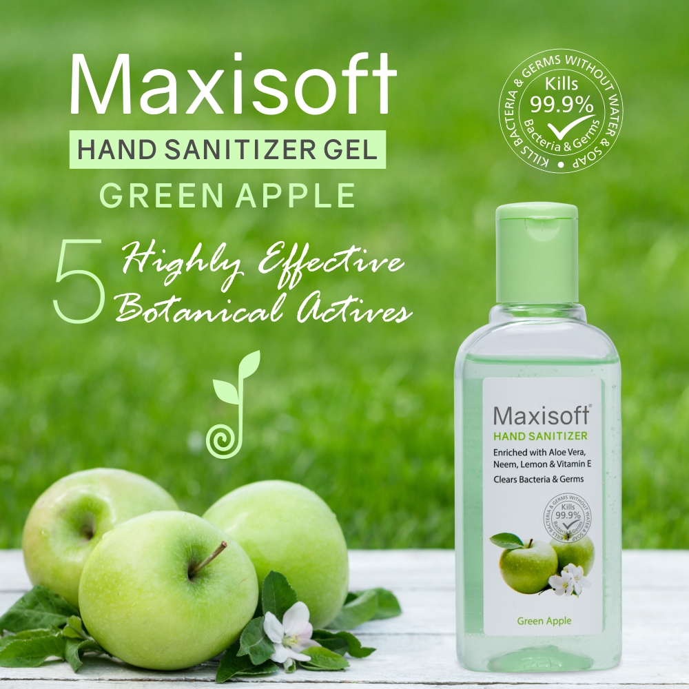 Maxisoft Hand Sanitizer Gel Green Apple (100 ml)
