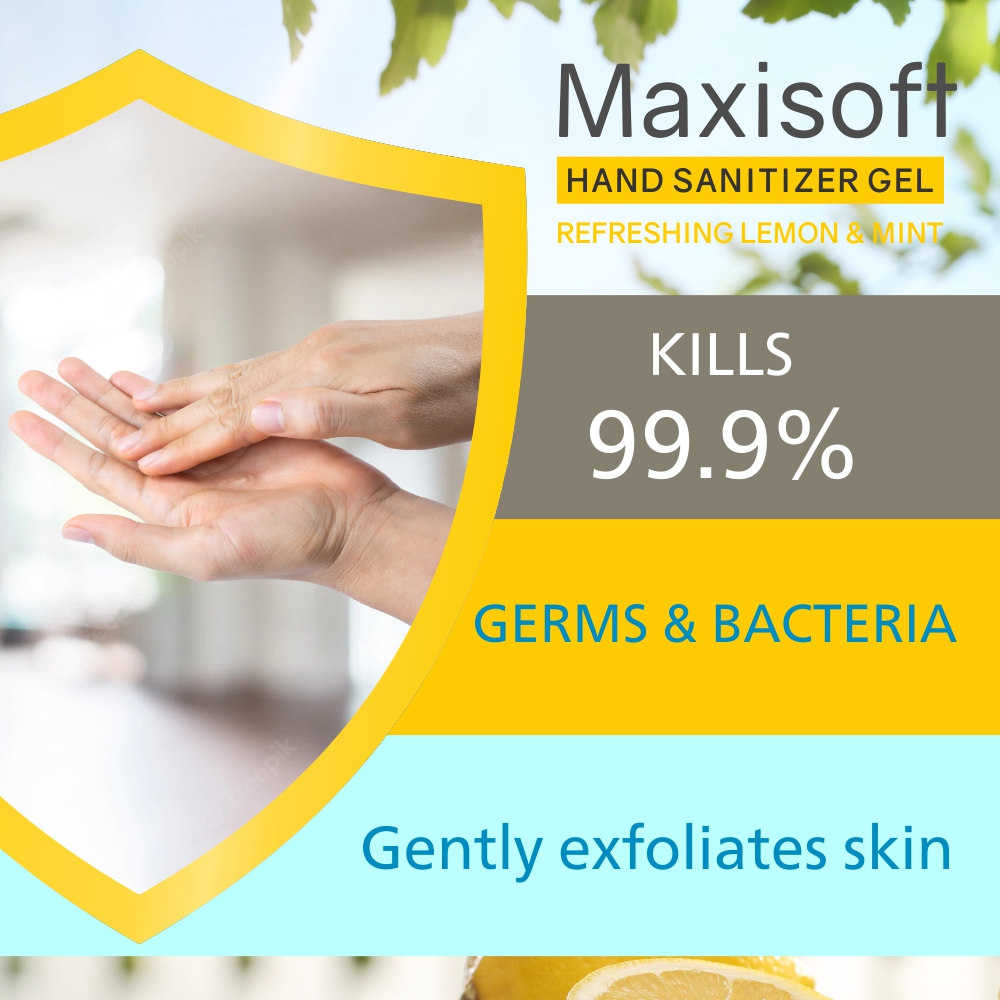 Maxisoft Hand Sanitizer Gel Refreshing Lemon & Mint (100 ml)